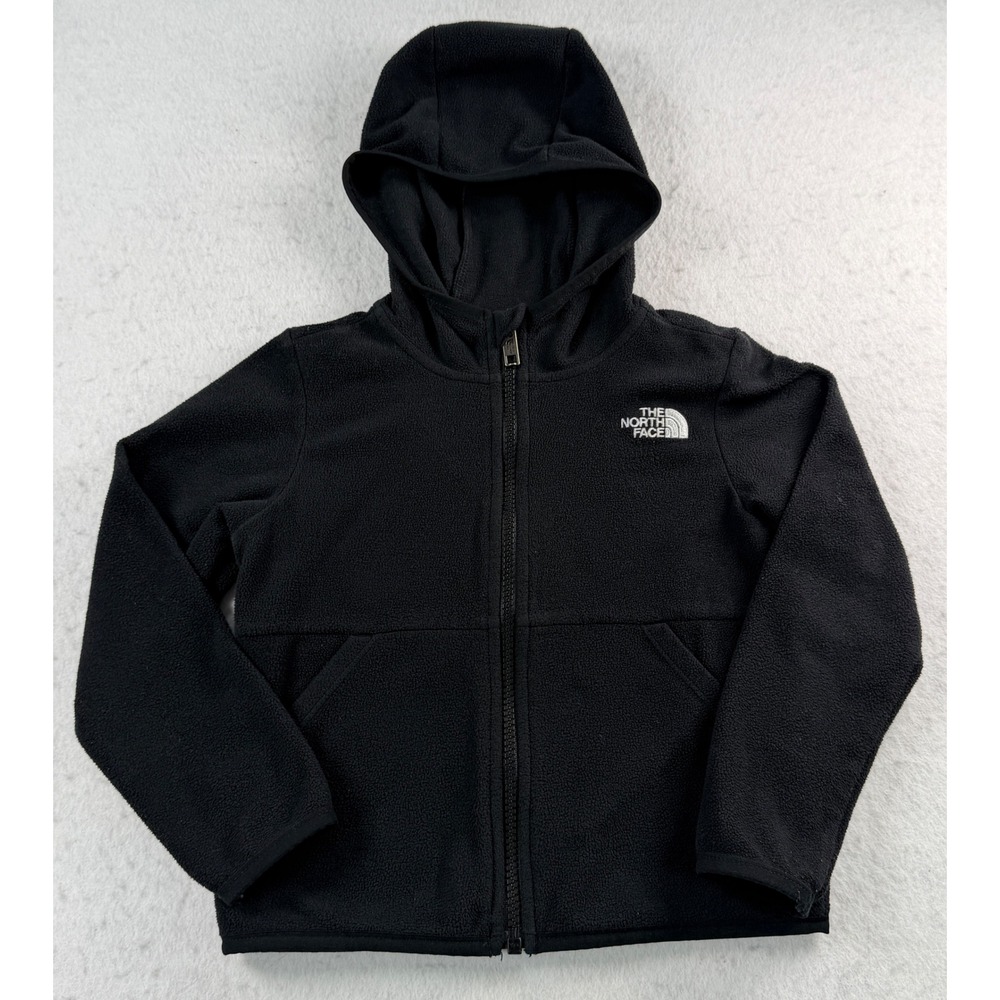 The North Face Kids 4T Black Full Zip Hooded Fleece Jacket NF0A7WQAJK3